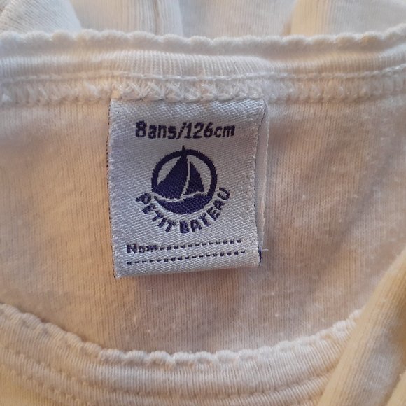 Set of 3 Petit bateau white long-sleeve tshirts 8/10 - Picture 4 of 6